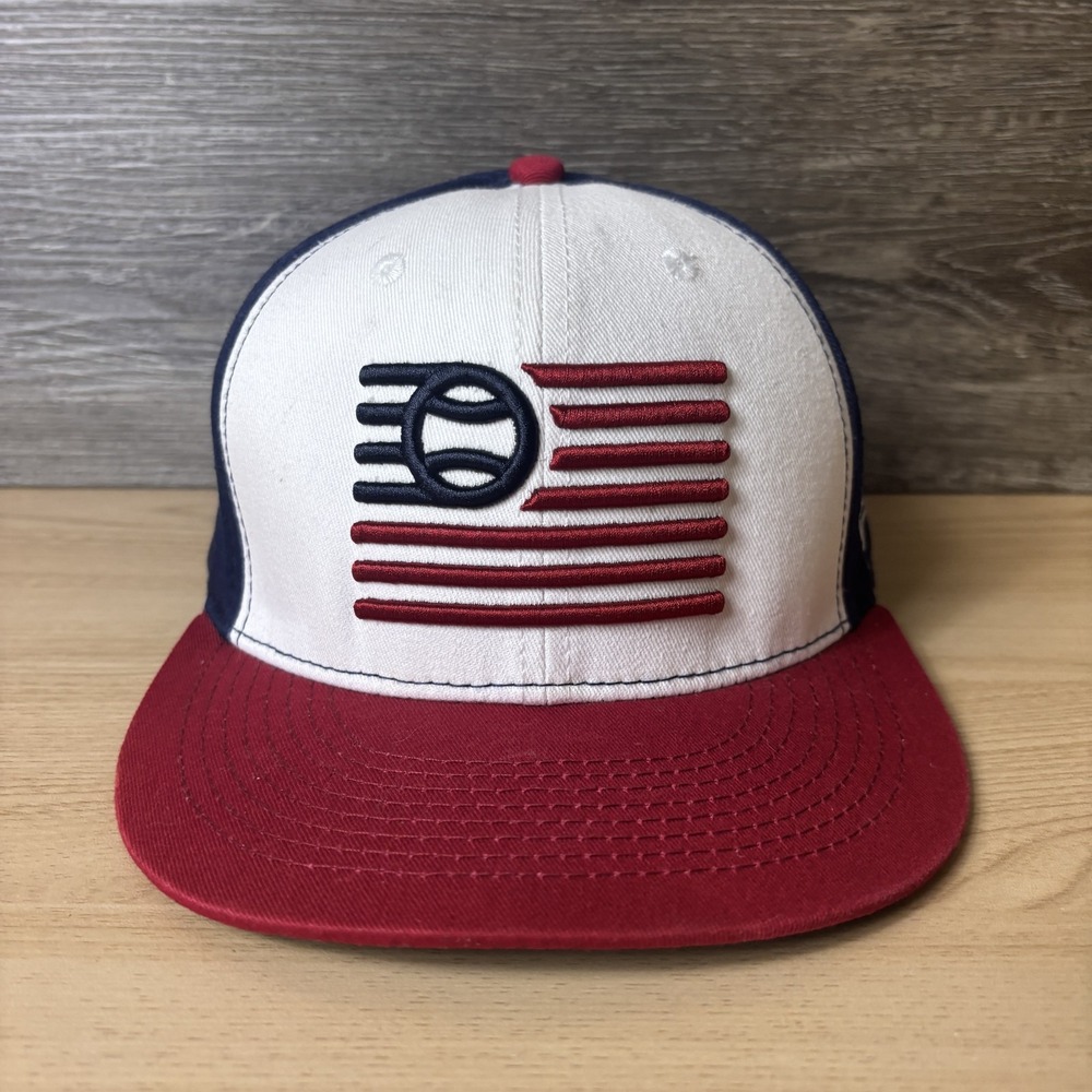 Baseballism Hat Cap Fitted Mens 7 MLB Baseball Patriotic Red White Blue USA